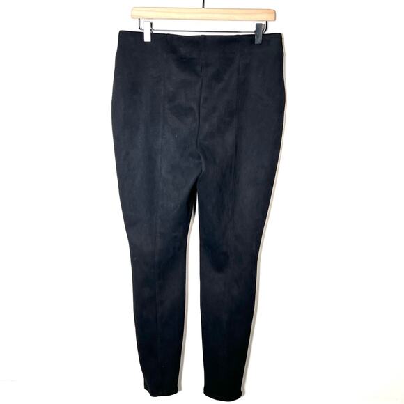 Chico's 1 black faux suede elastic waist casual legging pants size 8 B189 - Picture 4 of 4